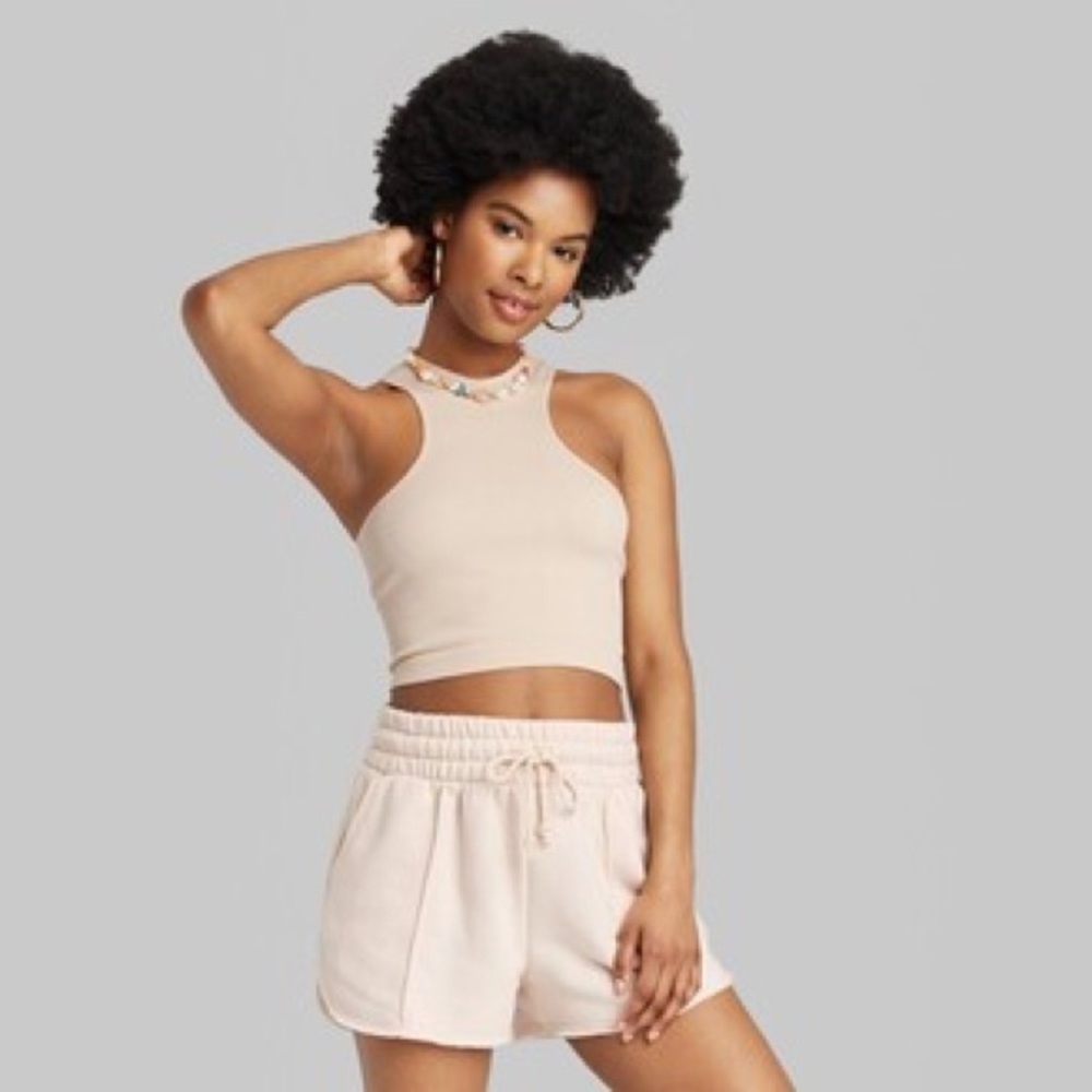 beige tank top